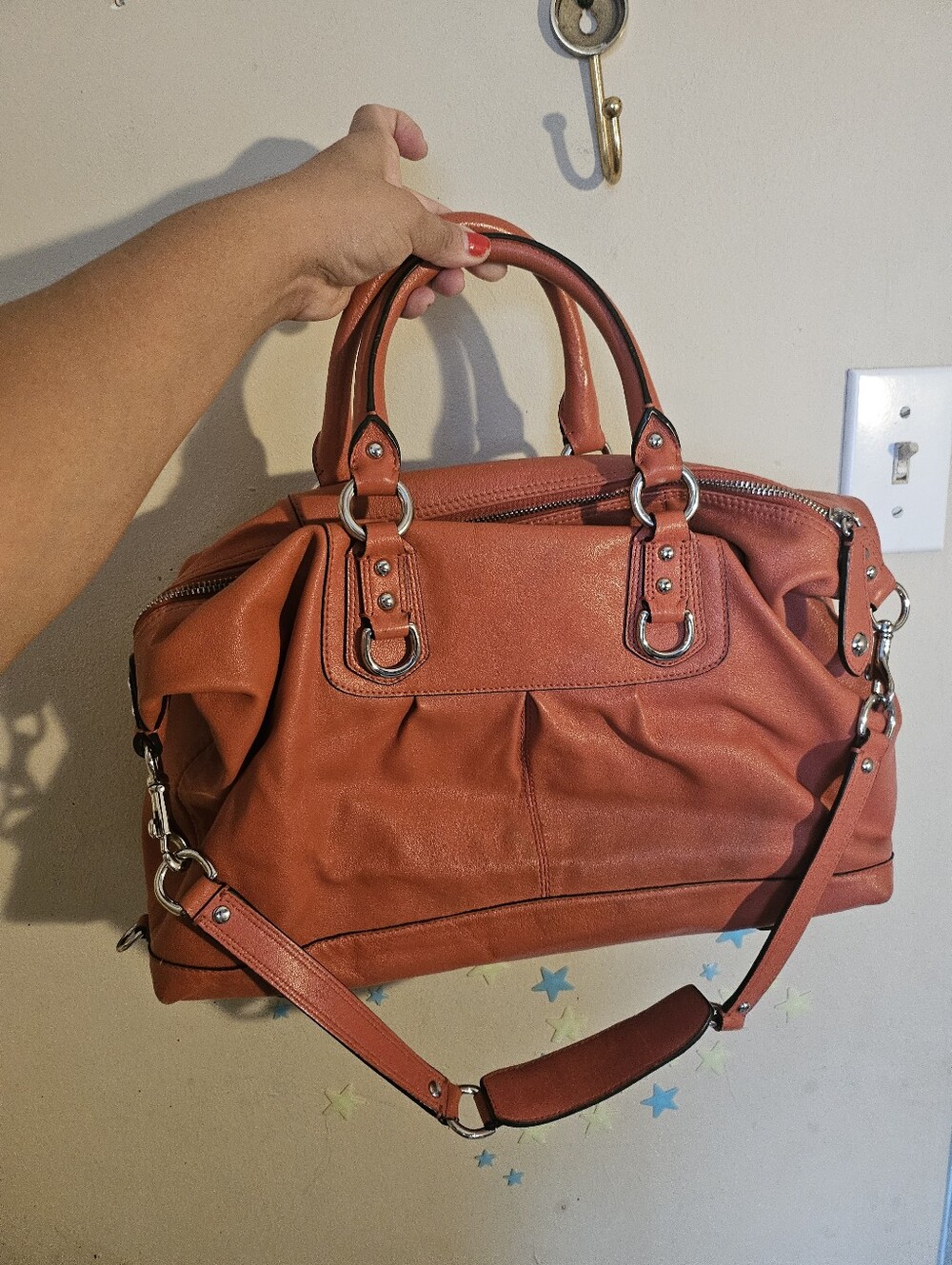 Coach Y2K Ashley Leather Satchel in a coral - Picture 6 of 11